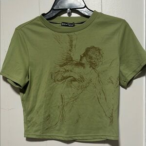 SHEIN Artistic Olive Green Tee